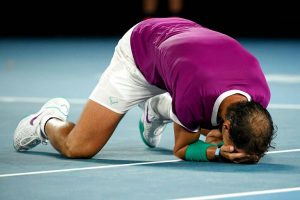 Nadal feirer etter storkampen mot Medvedev.