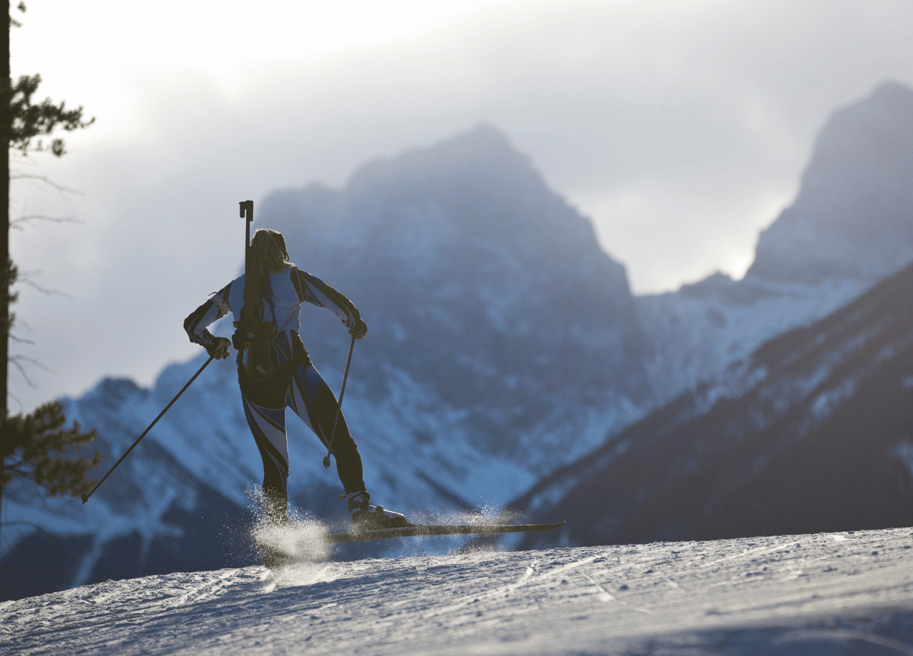 VM Skiskyting 2024 illustrasjonsfoto av skiskytter på ski