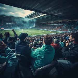 People watching a fotball match