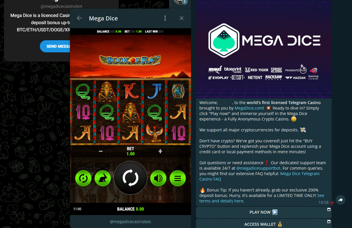 Mega Dice Telegram casino oversikt