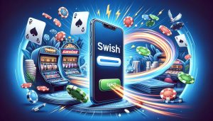 mobile phone with Swish used on a online casino for casino payments