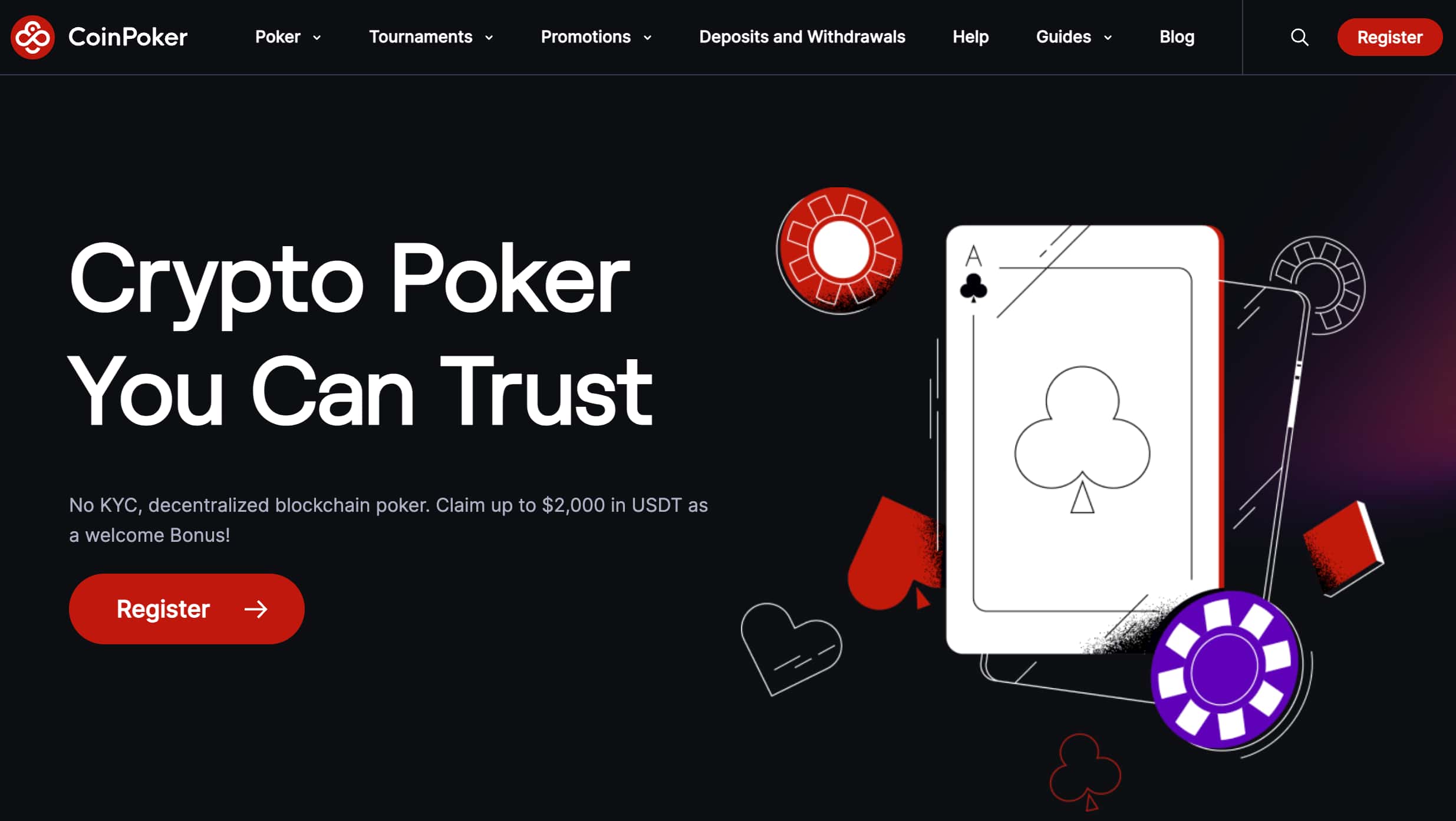 coinpoker krypto casino poker frontpage