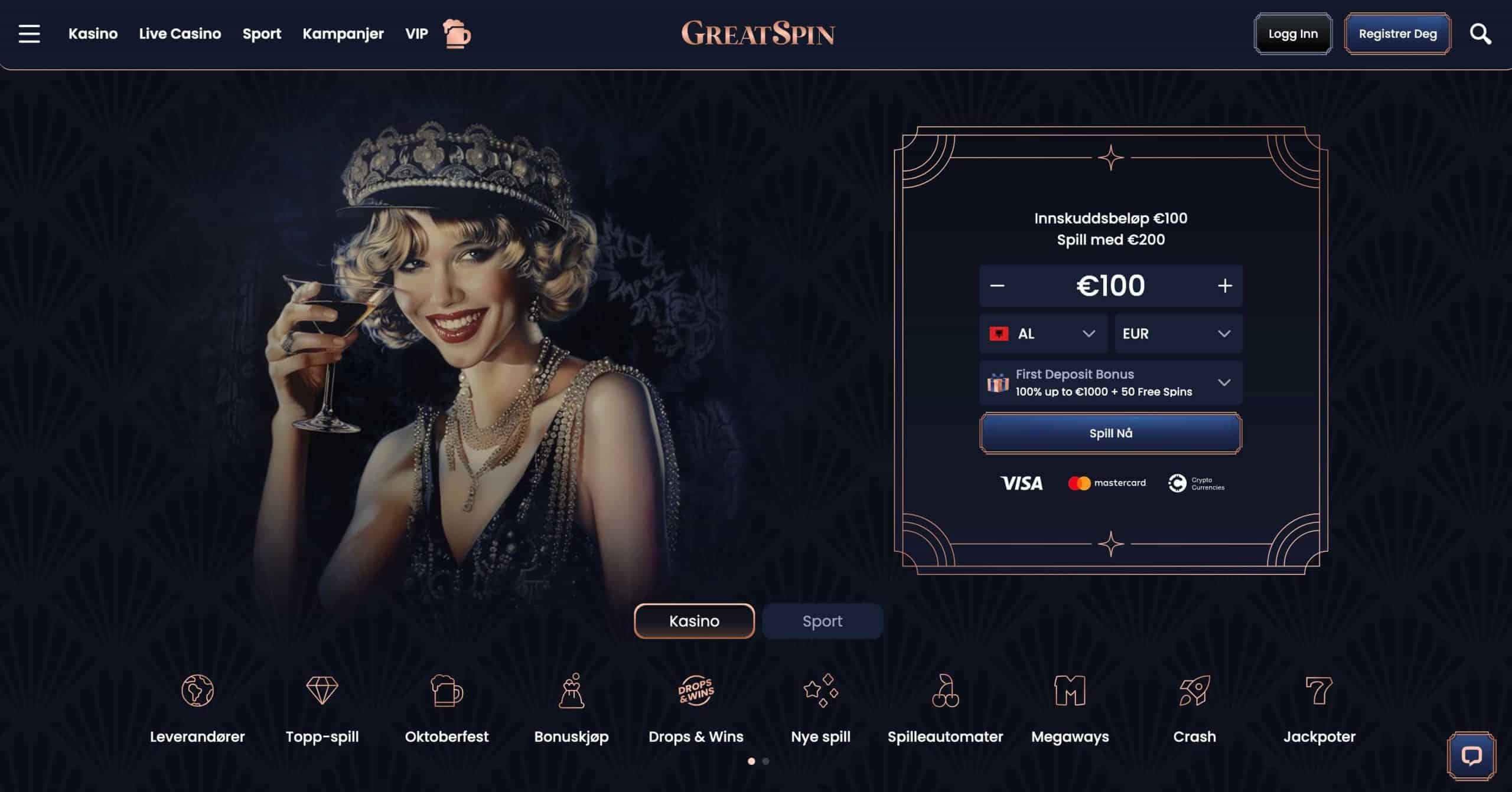 greatspin casino norge