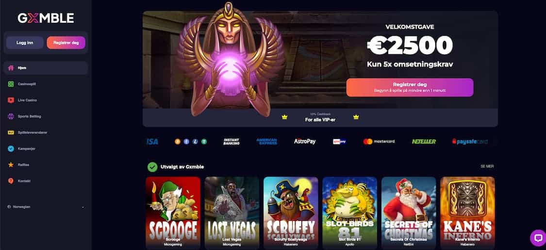 gxmble casino med velkomstbonus og slots