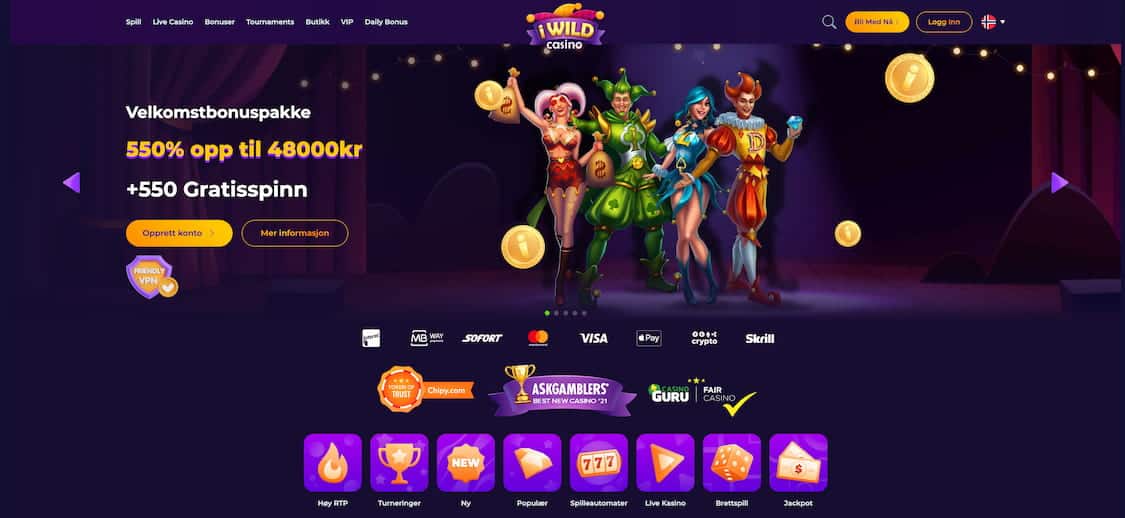 iwild casino norge