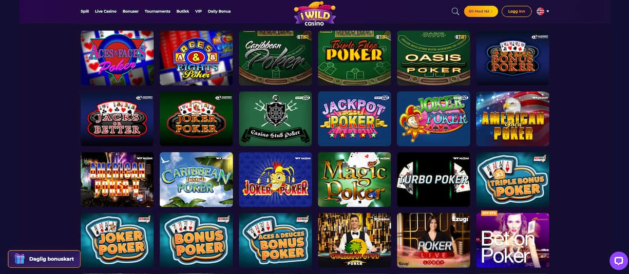 iwild casino pokerutvalg