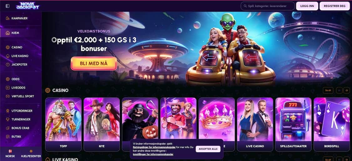 nova jackpot casino med registreringsknapp