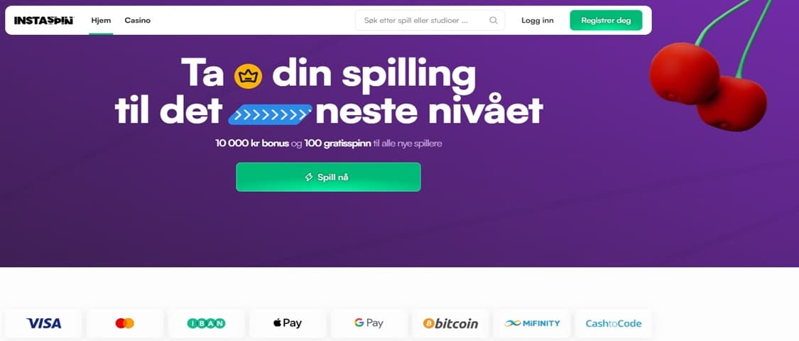 betalingsmetoder tilgjengelig for innskudd på instaspin casino