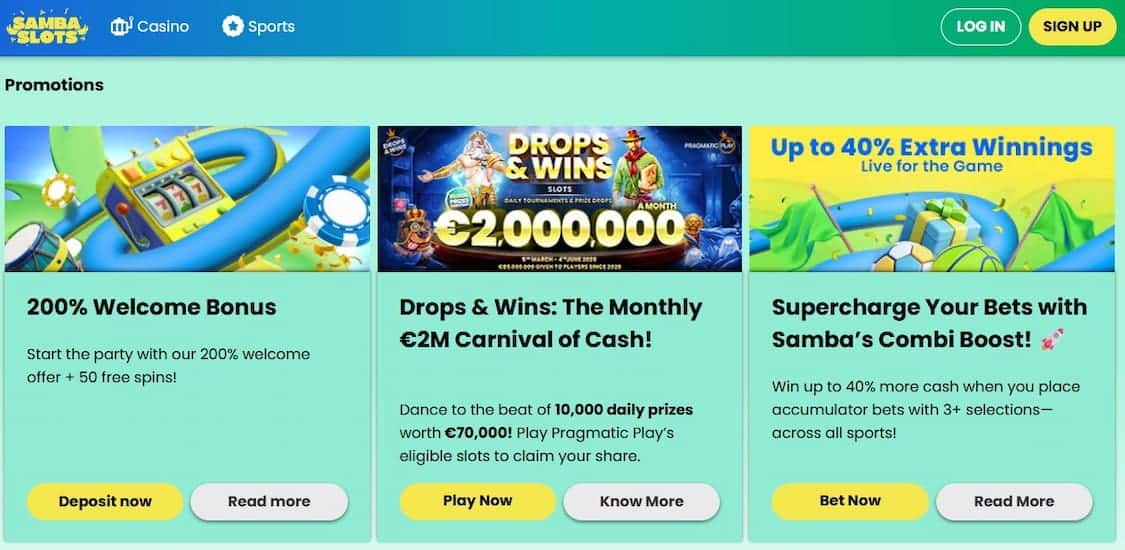 samba slots bonus kampanjer