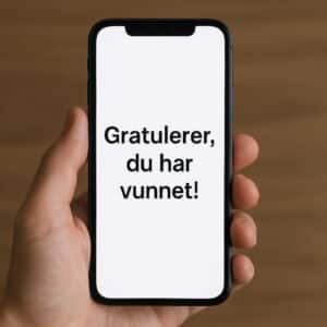 Tekstmelding om gevinst fra Norsk Tipping