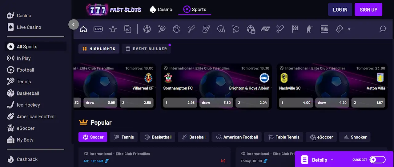fast slots sportsbook