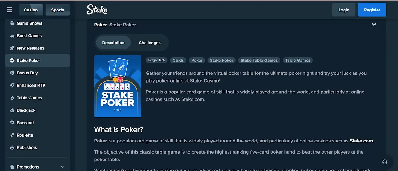 stake poker