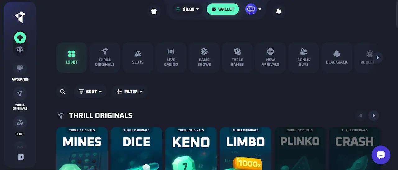 thrill casino uten konto