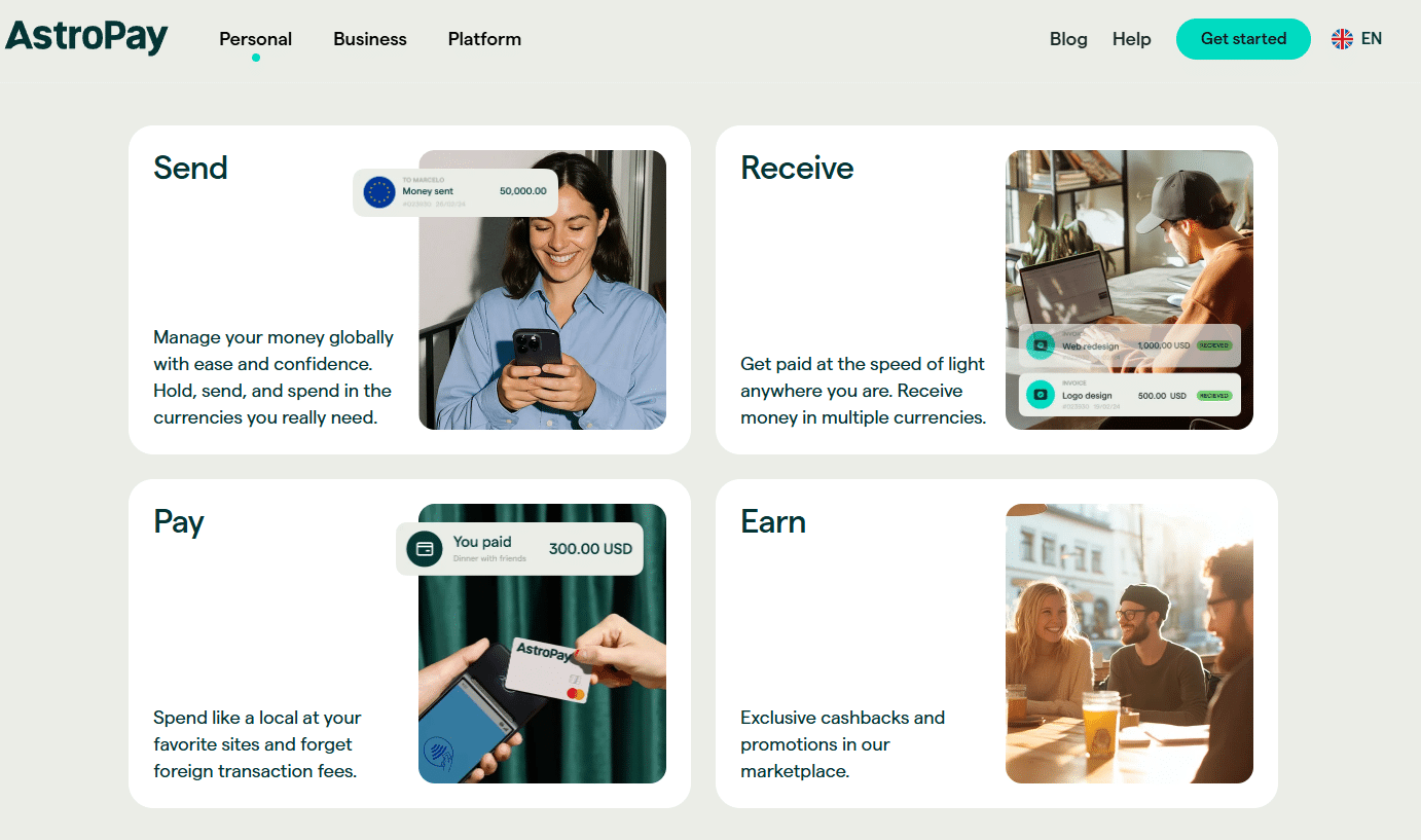 astropay forside som viser hvordan betalingstjenesten fungerer