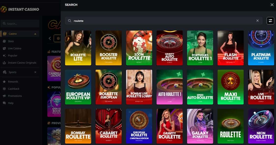 instant casino roulette spill