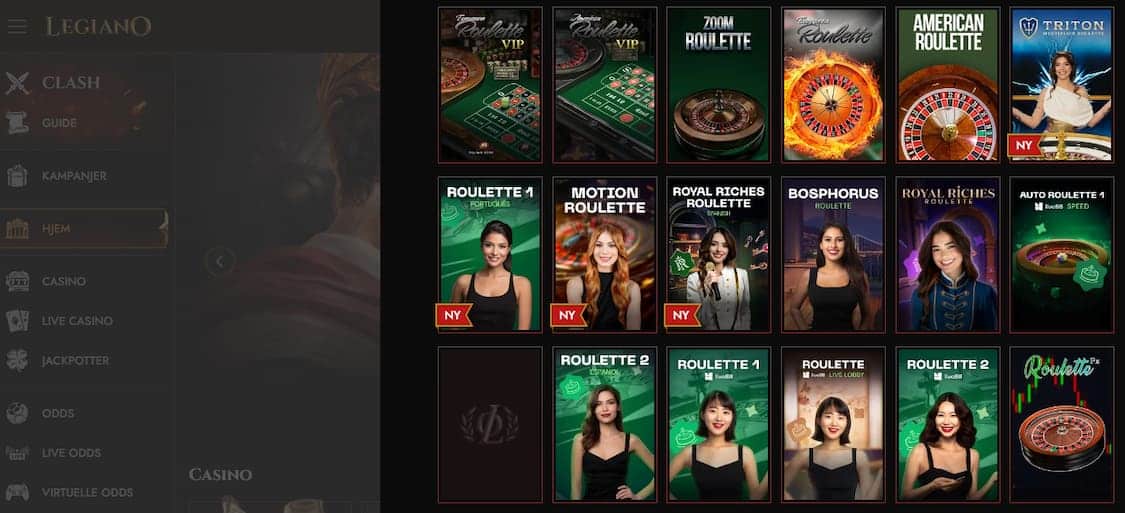 legiano casino roulette spill tilgjengelig