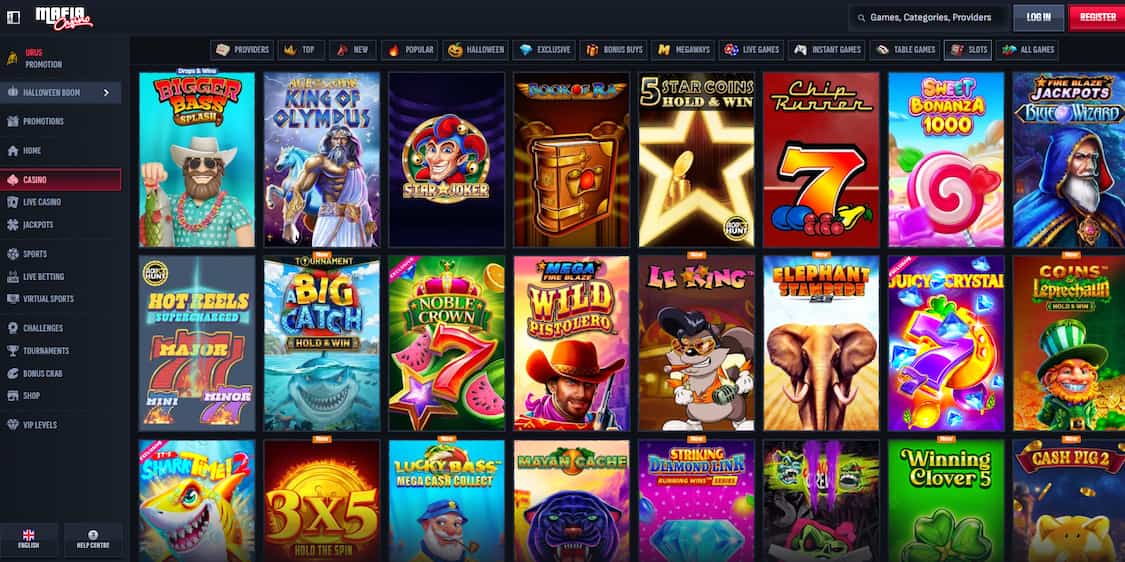 viser 30 populære mafia casino spilleautomater