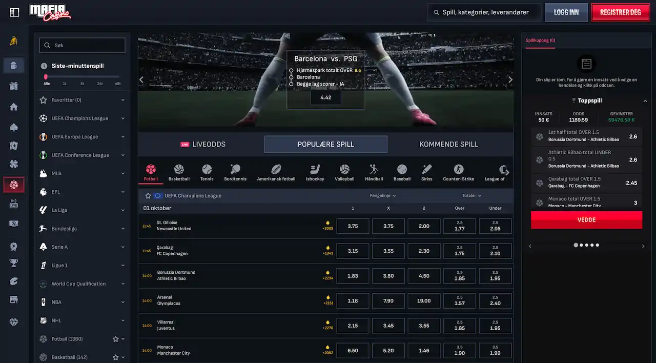 mafia casino sportsbook
