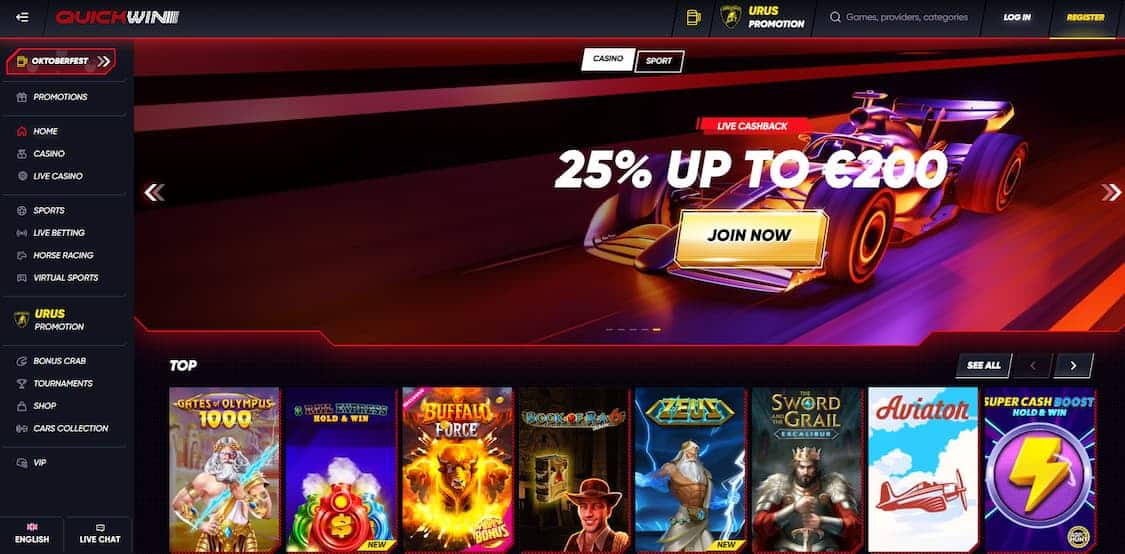 quickwin casino forside