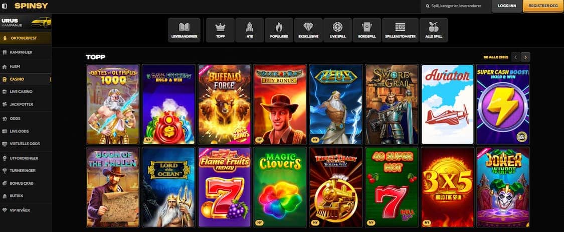 spinsy casino forside