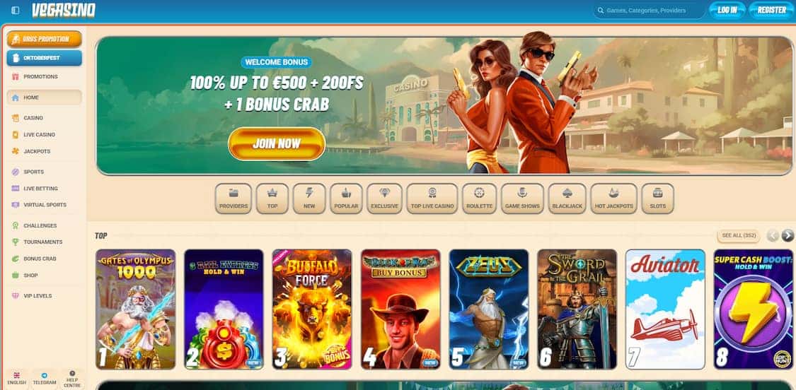 vegasino casino forside