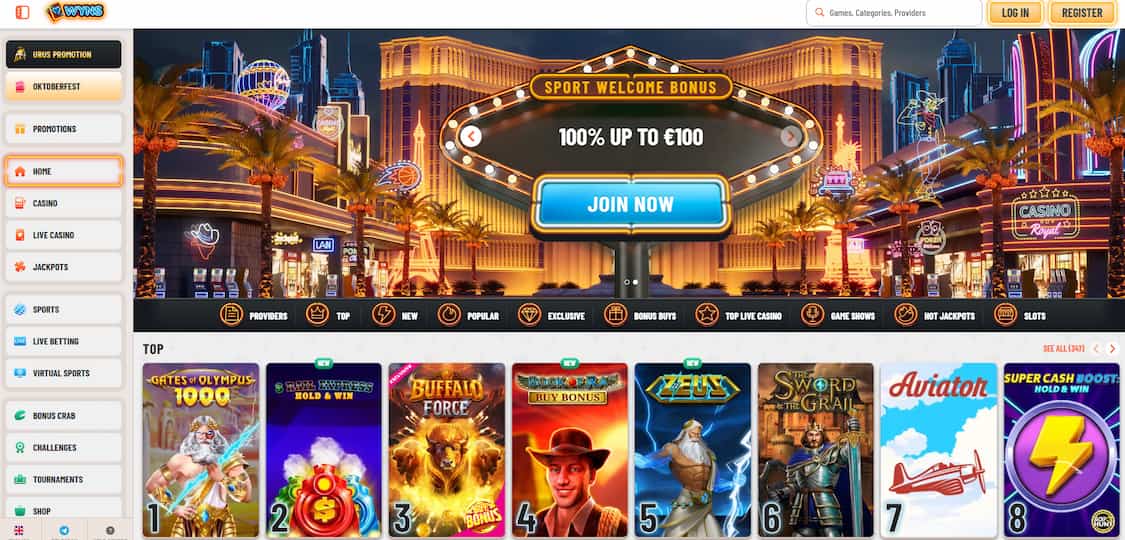 wyns casino forside