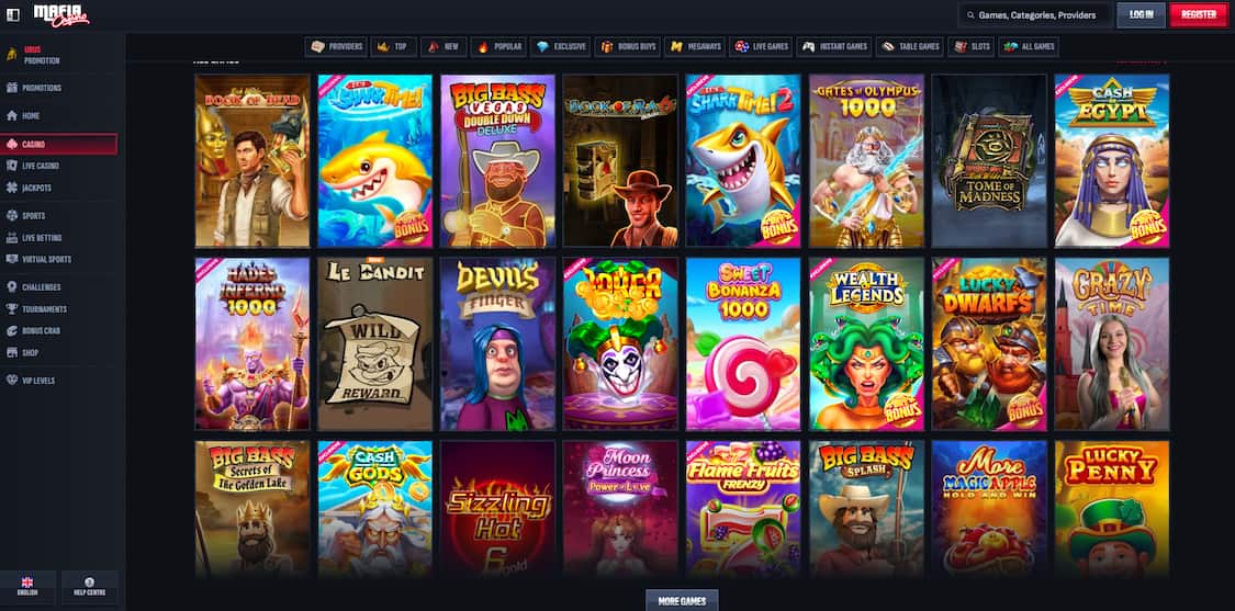 mafias utvalg av populære spilleautomater